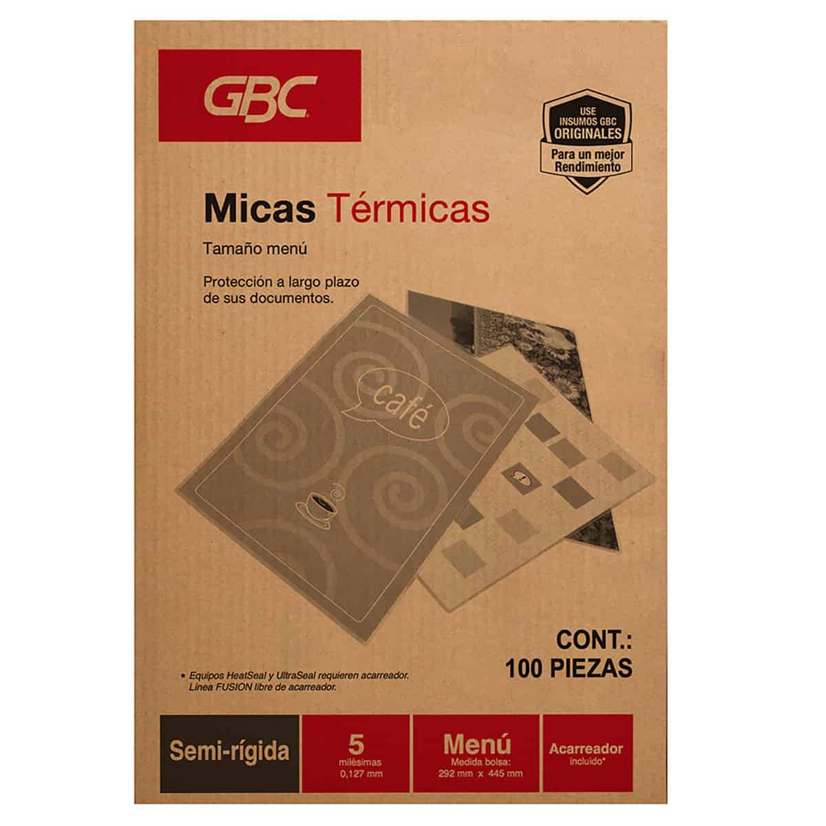 Mica térmica Semi-rígida 5mil  - doble carta GBC 100pz