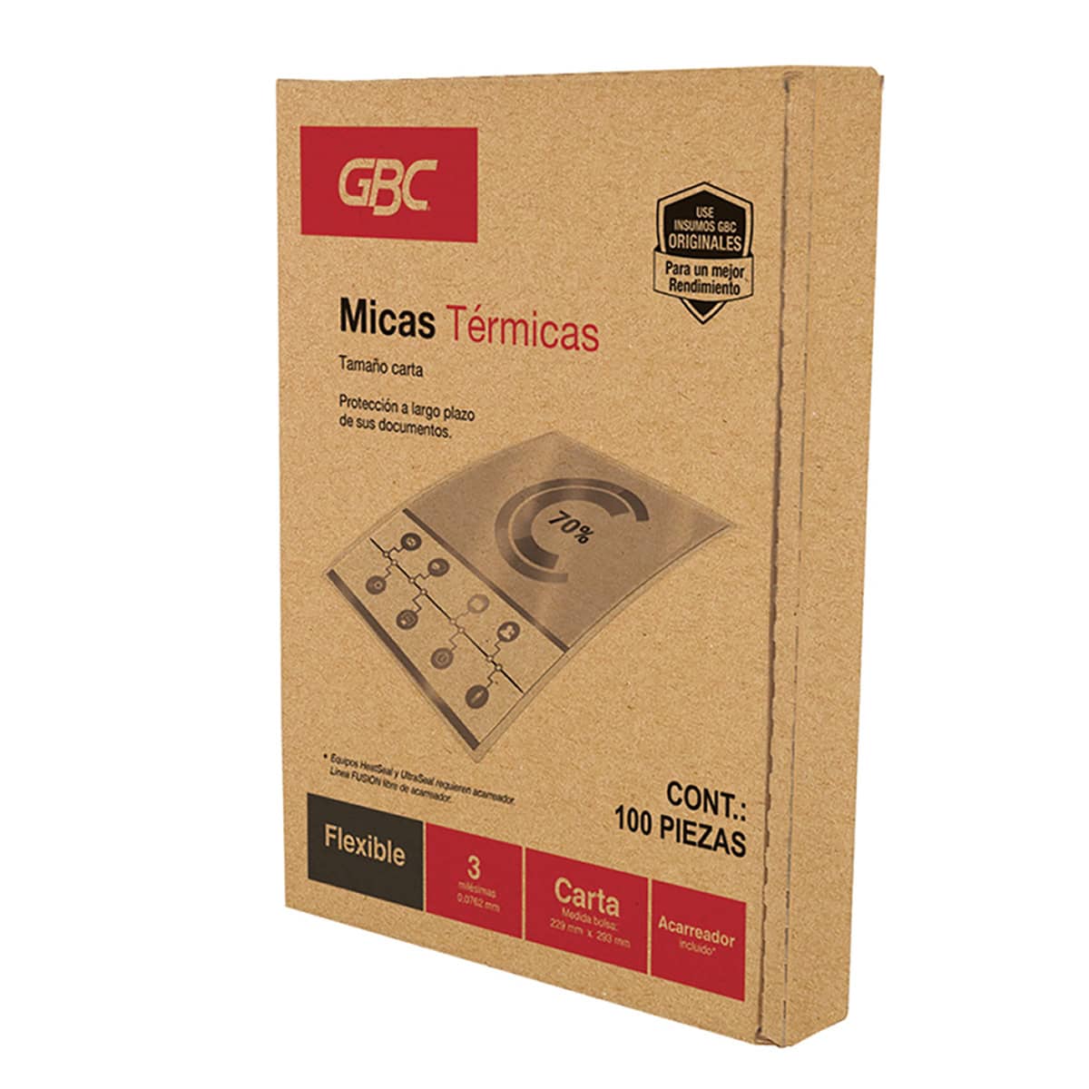 Mica térmica flexible 3mil  - Carta GBC 100pz