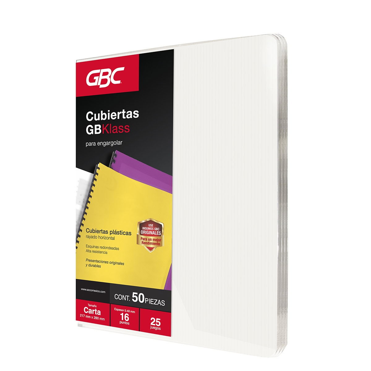 Cubierta GBKlass Rayada Cristal 16pts Carta, 50pz