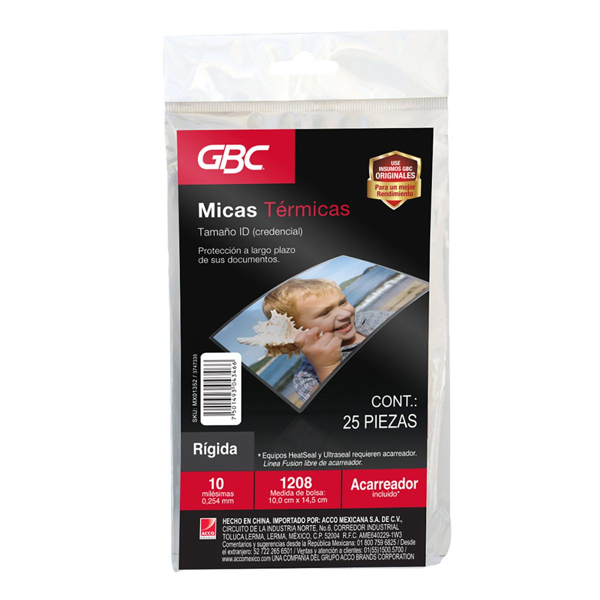Mica térmica Rígida 10mil - 10 x 14.5cm GBC 25pz
