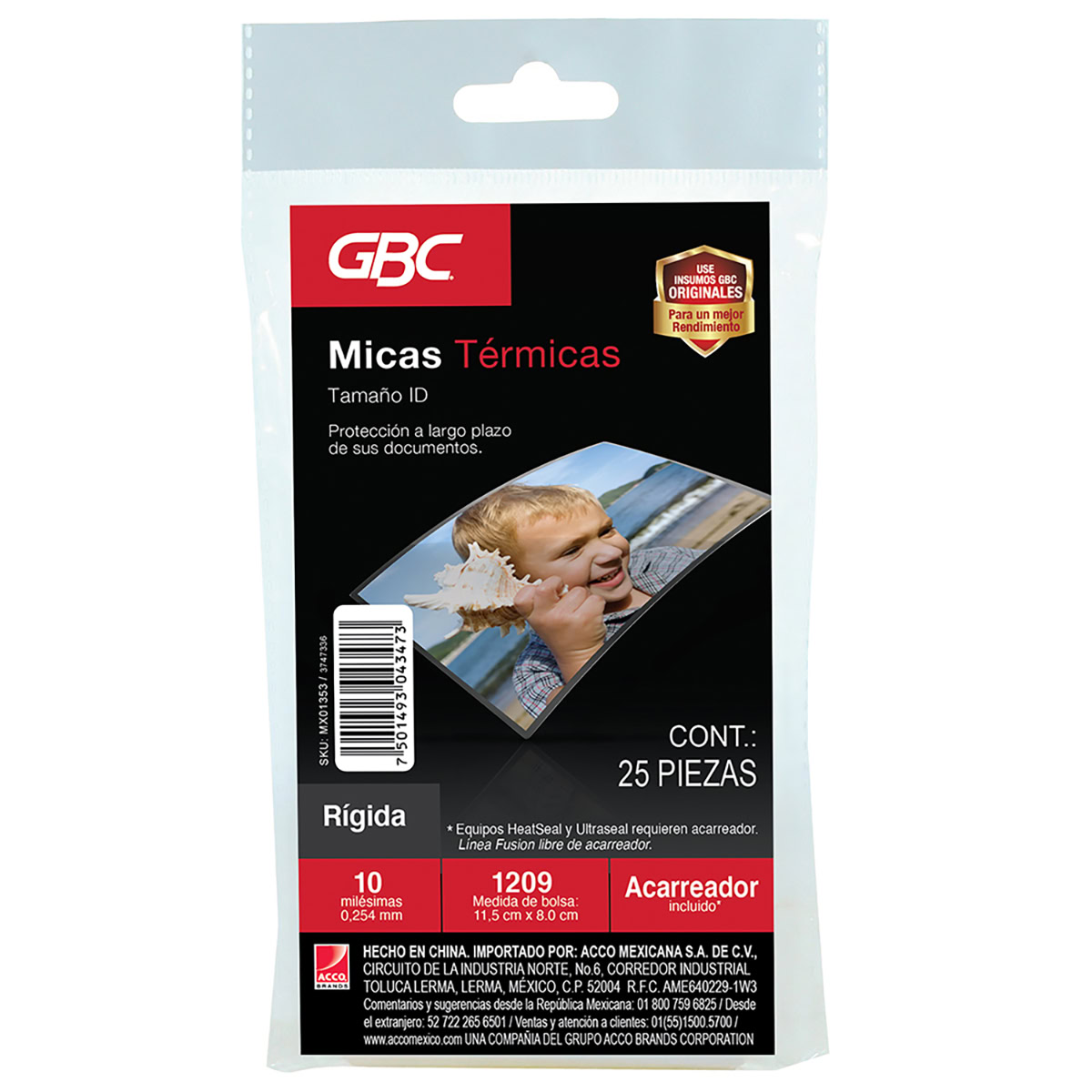 Mica térmica Rígida 10mil - 8 x 11.5cm GBC 25pz