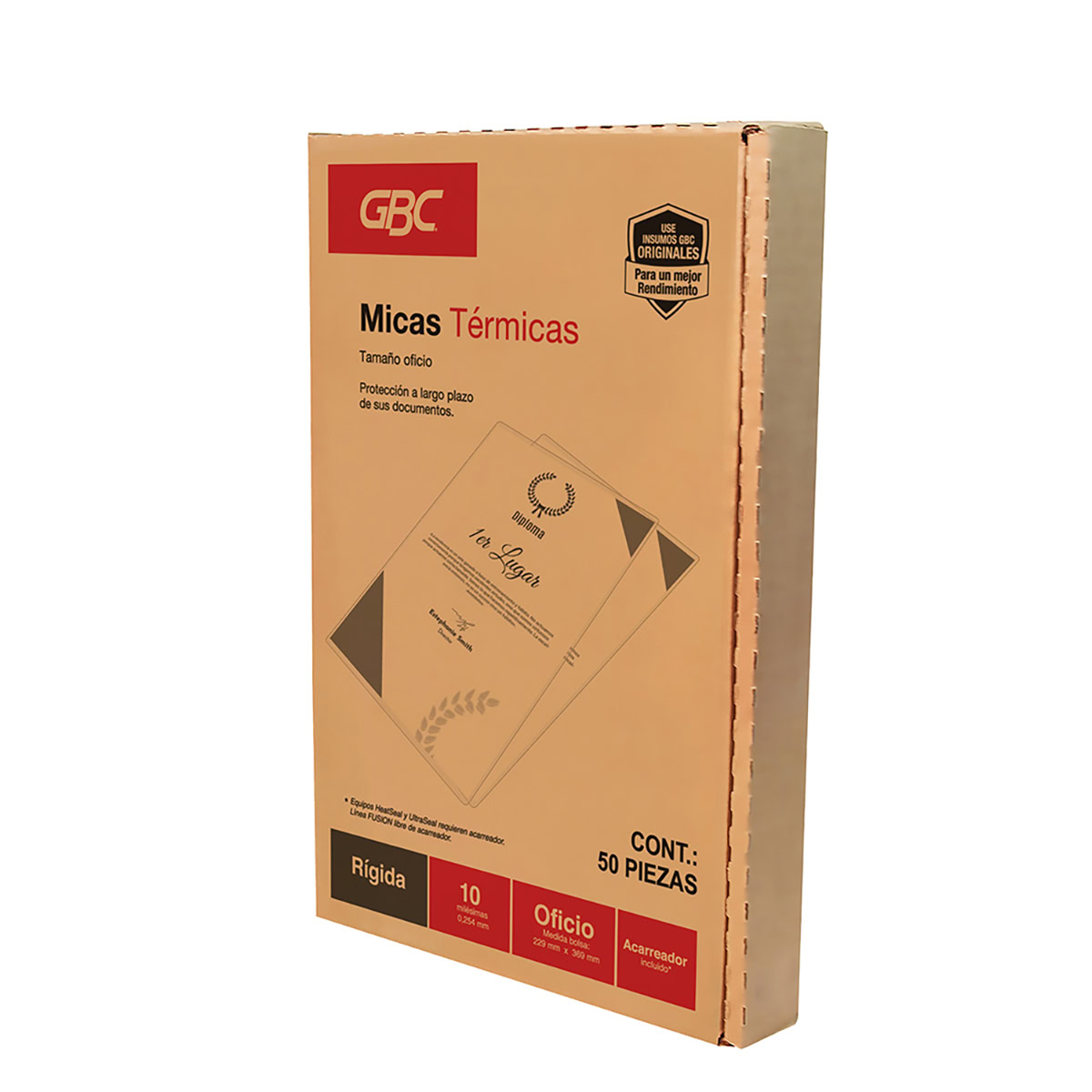 Mica térmica Rígida 10mil - OFICIO GBC 50pz