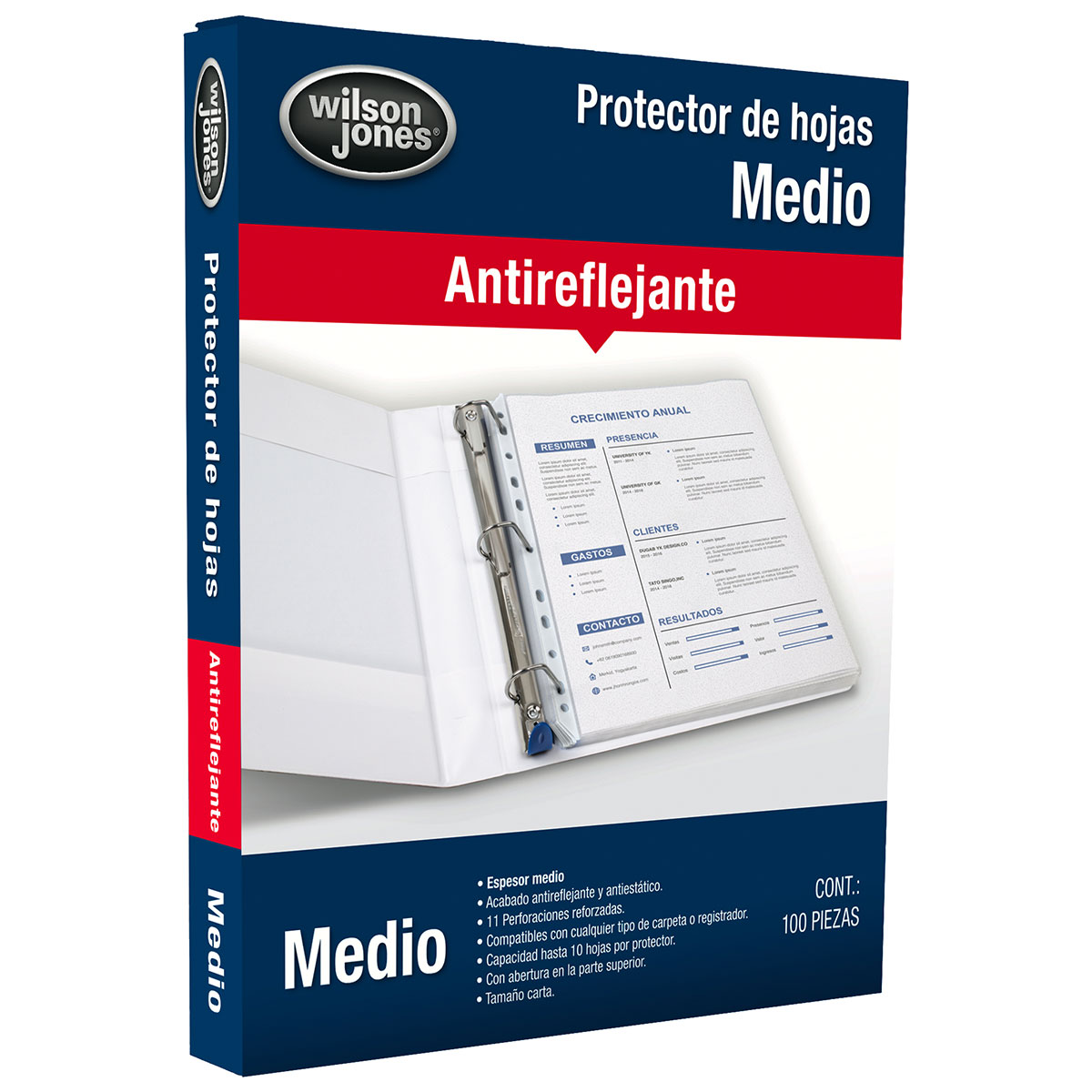 Protector de hojas MEDIO caja con 100pz