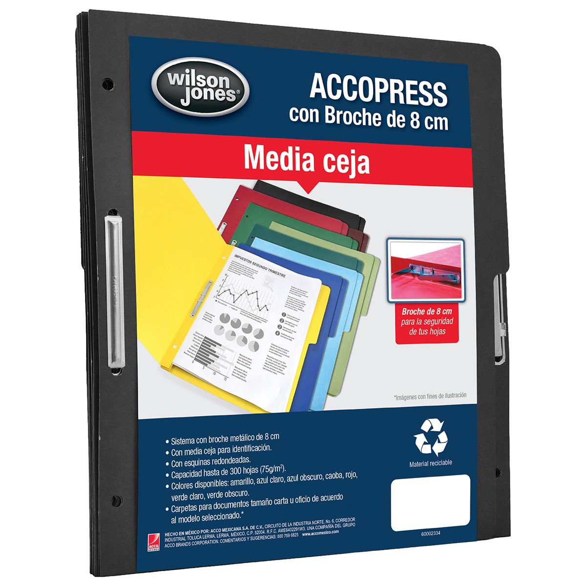 ACCOPress Carpeta papel 300h Carta Negro