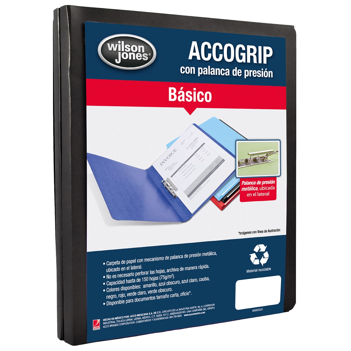 ACCOGrip Carpeta / Folder 150h Carta Negro