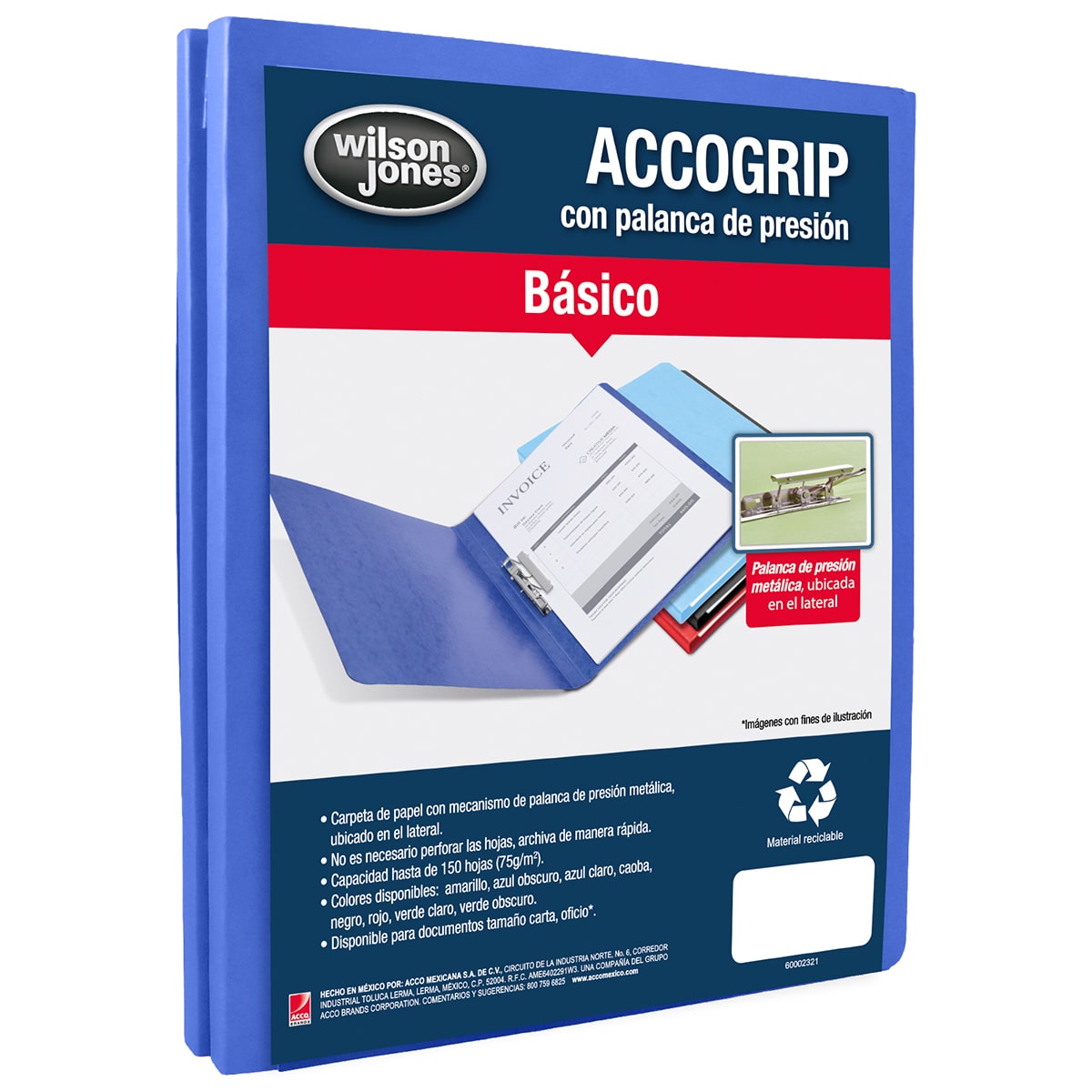 ACCOGrip Carpeta / Folder 150h Carta Azul Obsc.
