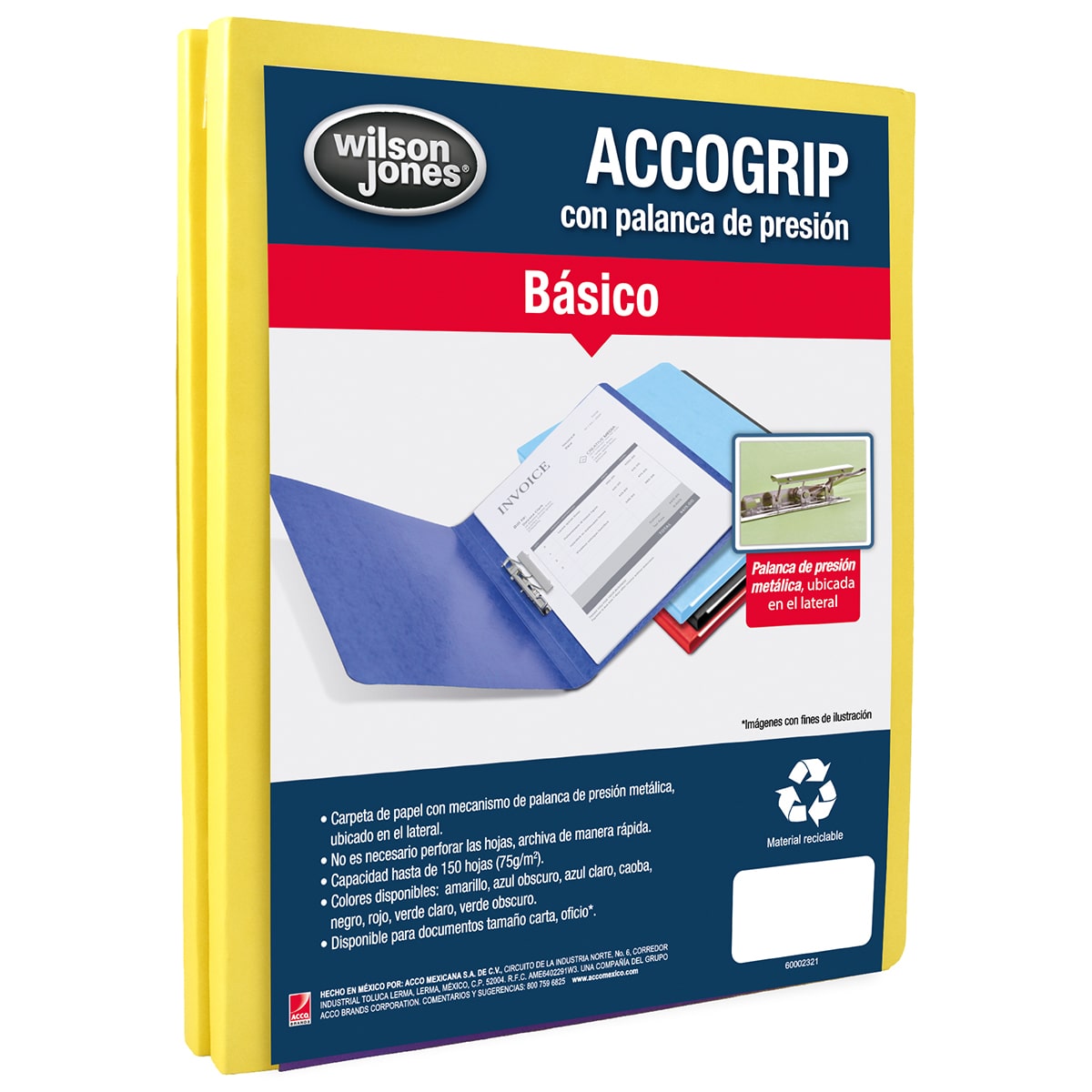 ACCOGrip Carpeta / Folder 150h Carta Amarillo