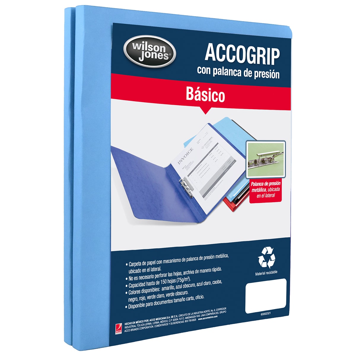 ACCOGrip Carpeta / Folder 150h Carta Azul Claro