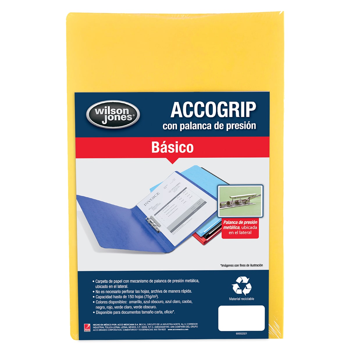 ACCOGrip Carpeta / Folder 150h Oficio Amarillo