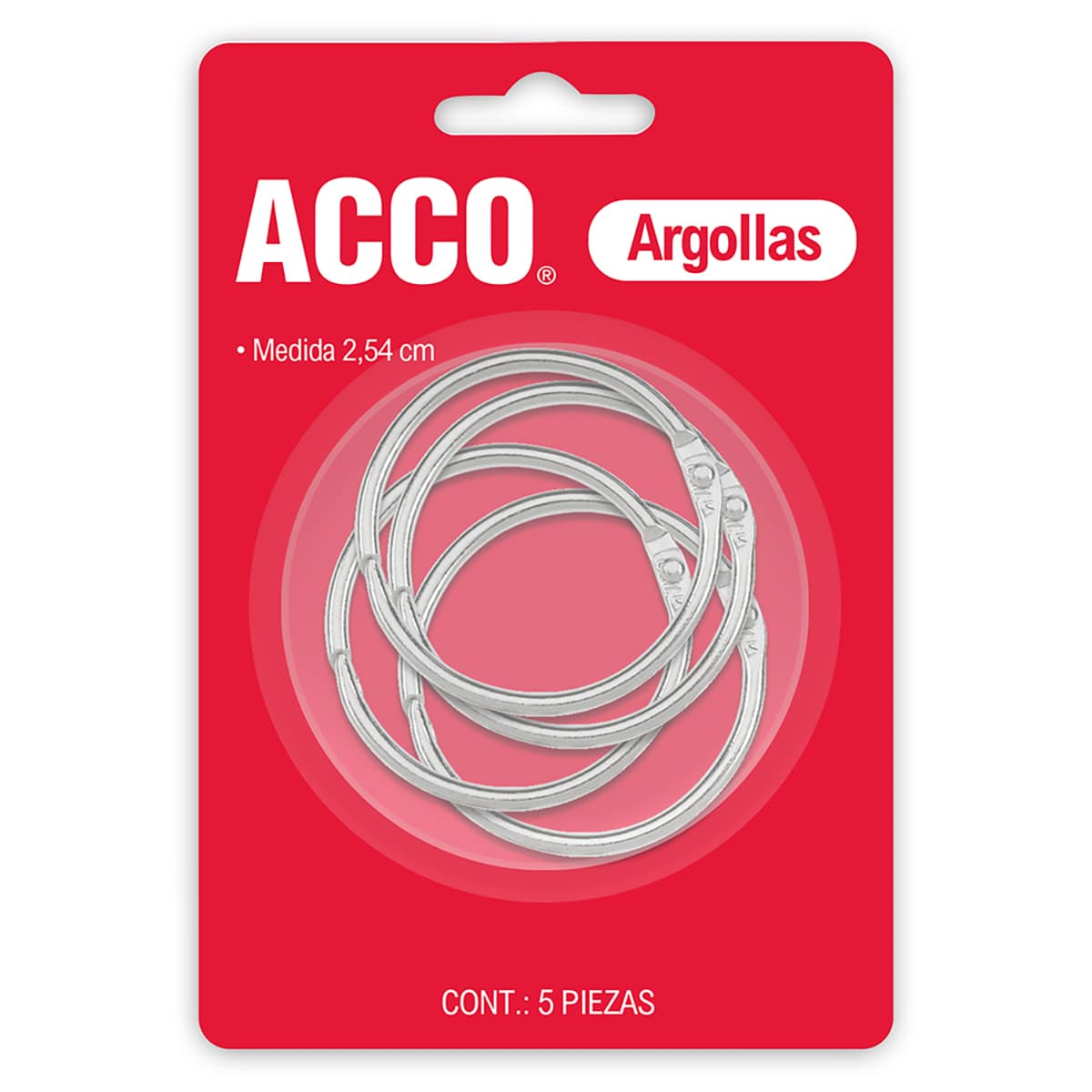 Argollas metálicas 1 pulgada 5pz