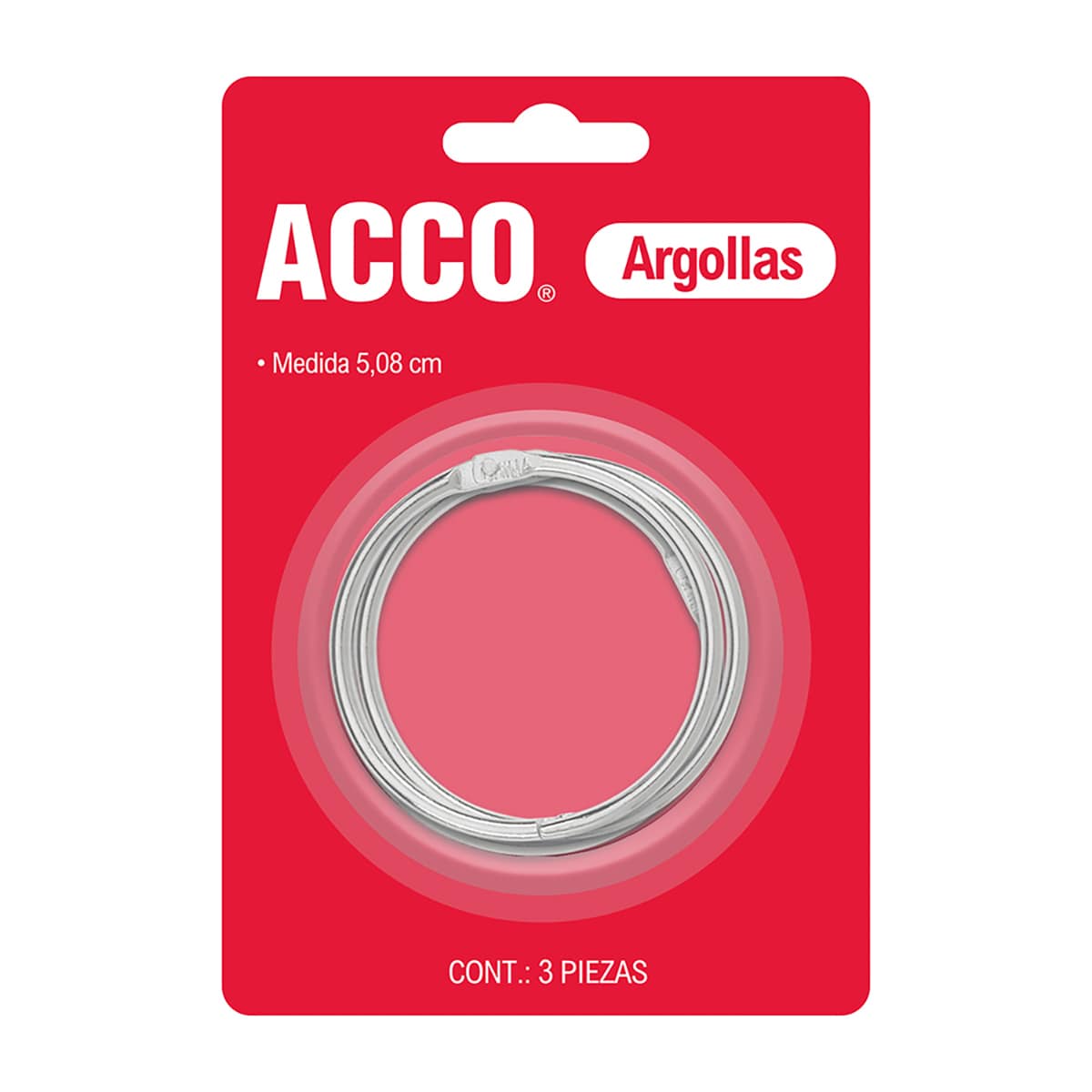 Argollas metálicas 2 pulgadas 3pz