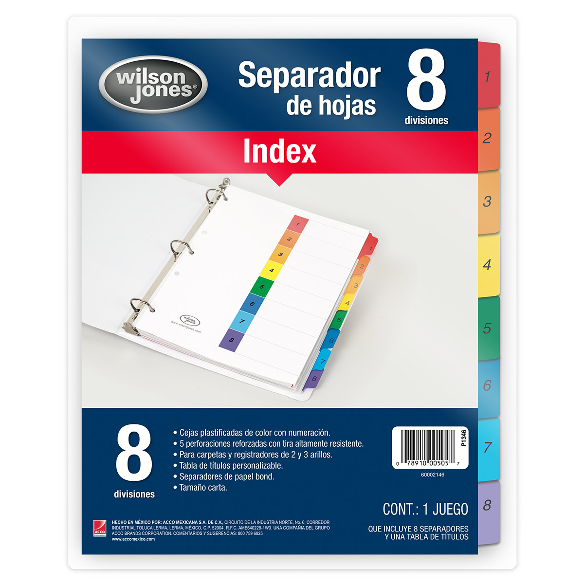 Separador numerado 8 divisiones