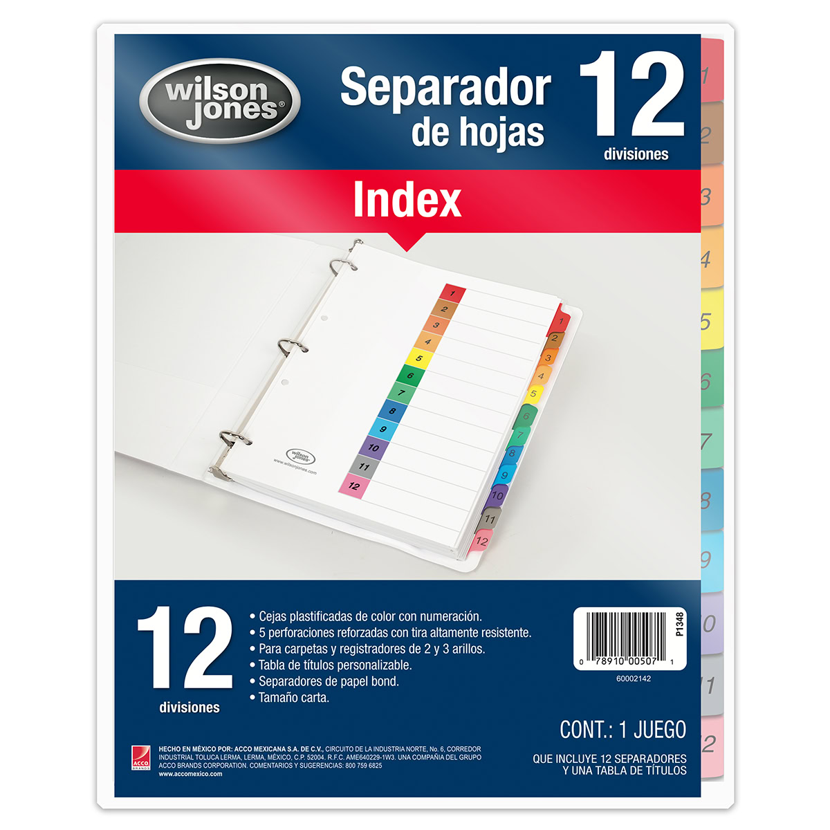Separador numerado 12 divisiones