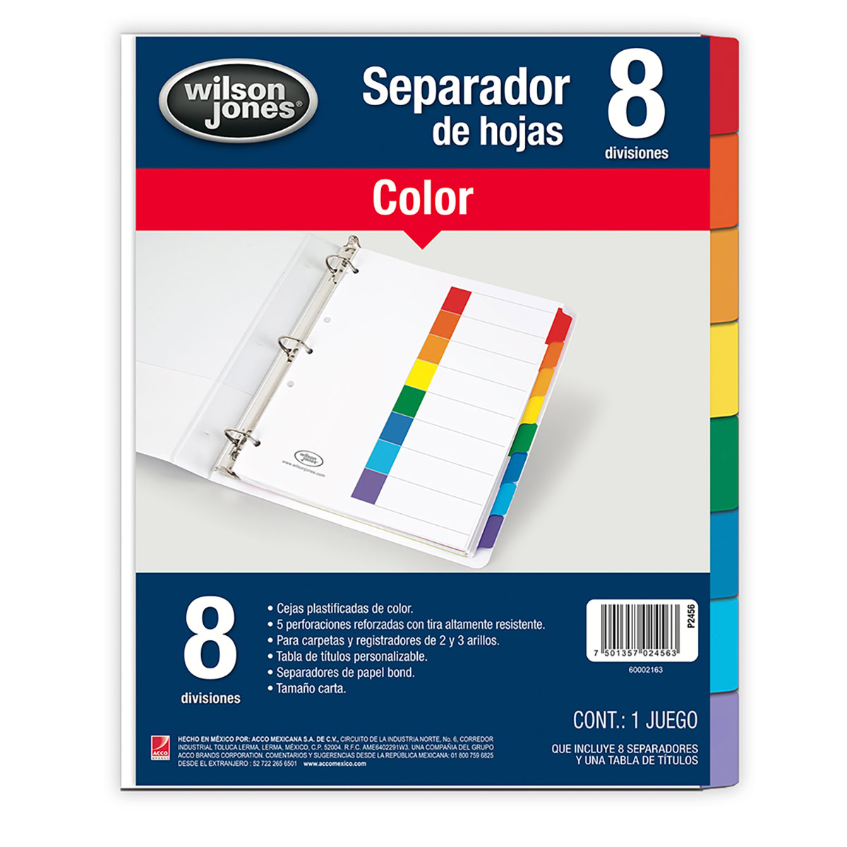 Separador cejas de color 8 divisiones