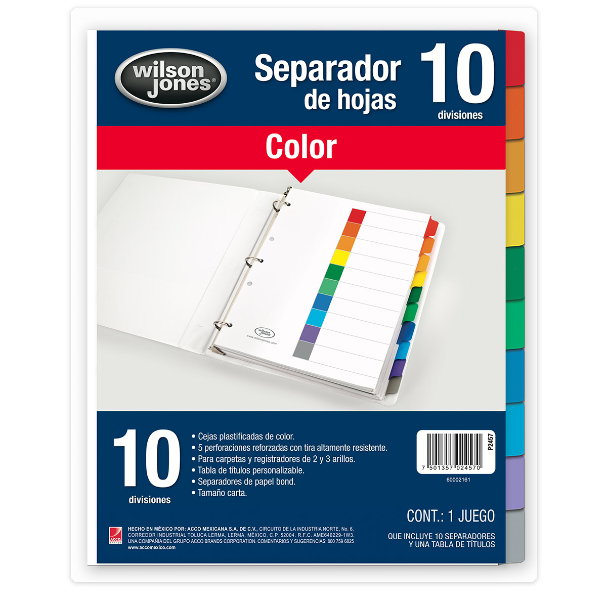Separador cejas de color 10 divisiones