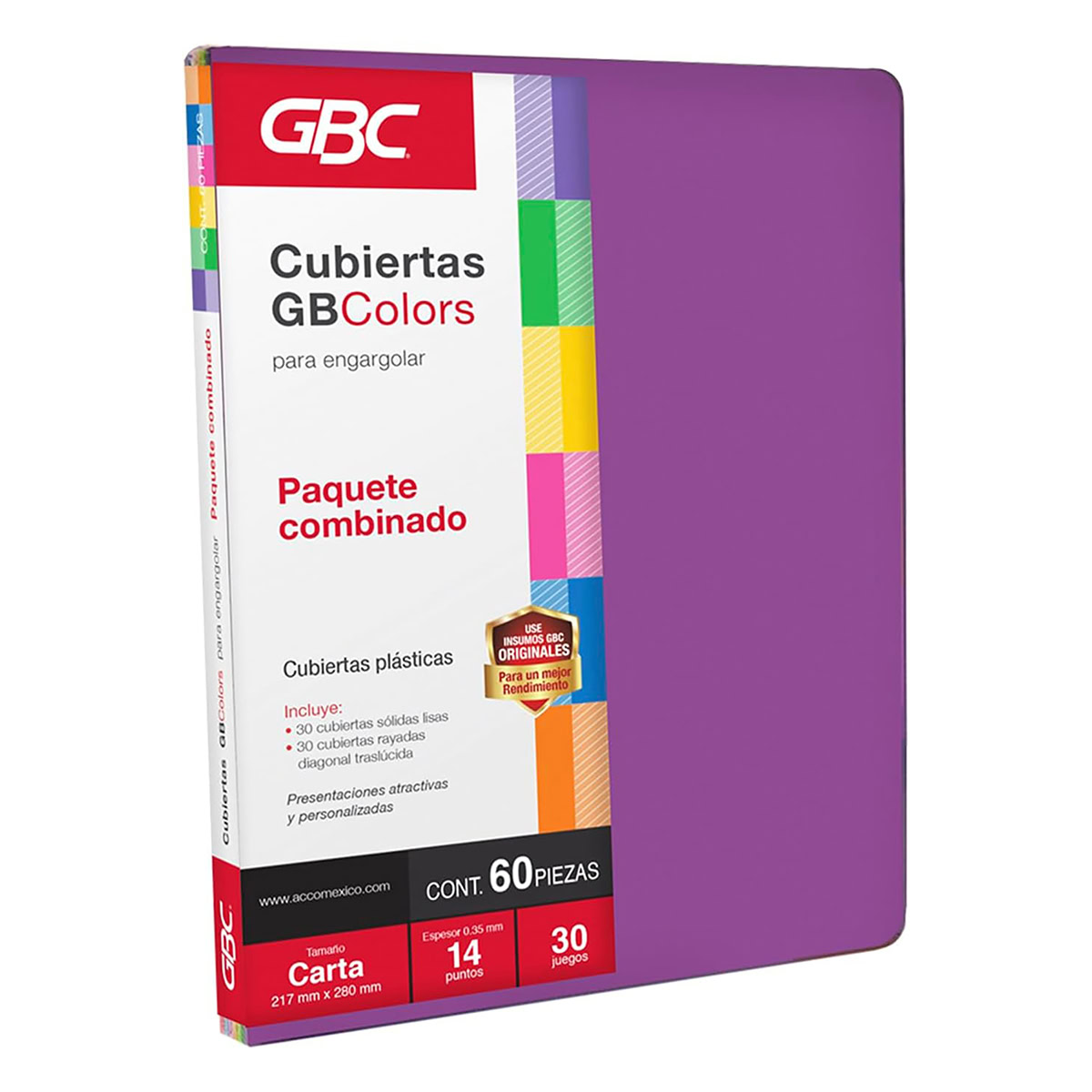 Cubierta Mix 6 colores GBColor Lisa-Rayada Carta, 25pz