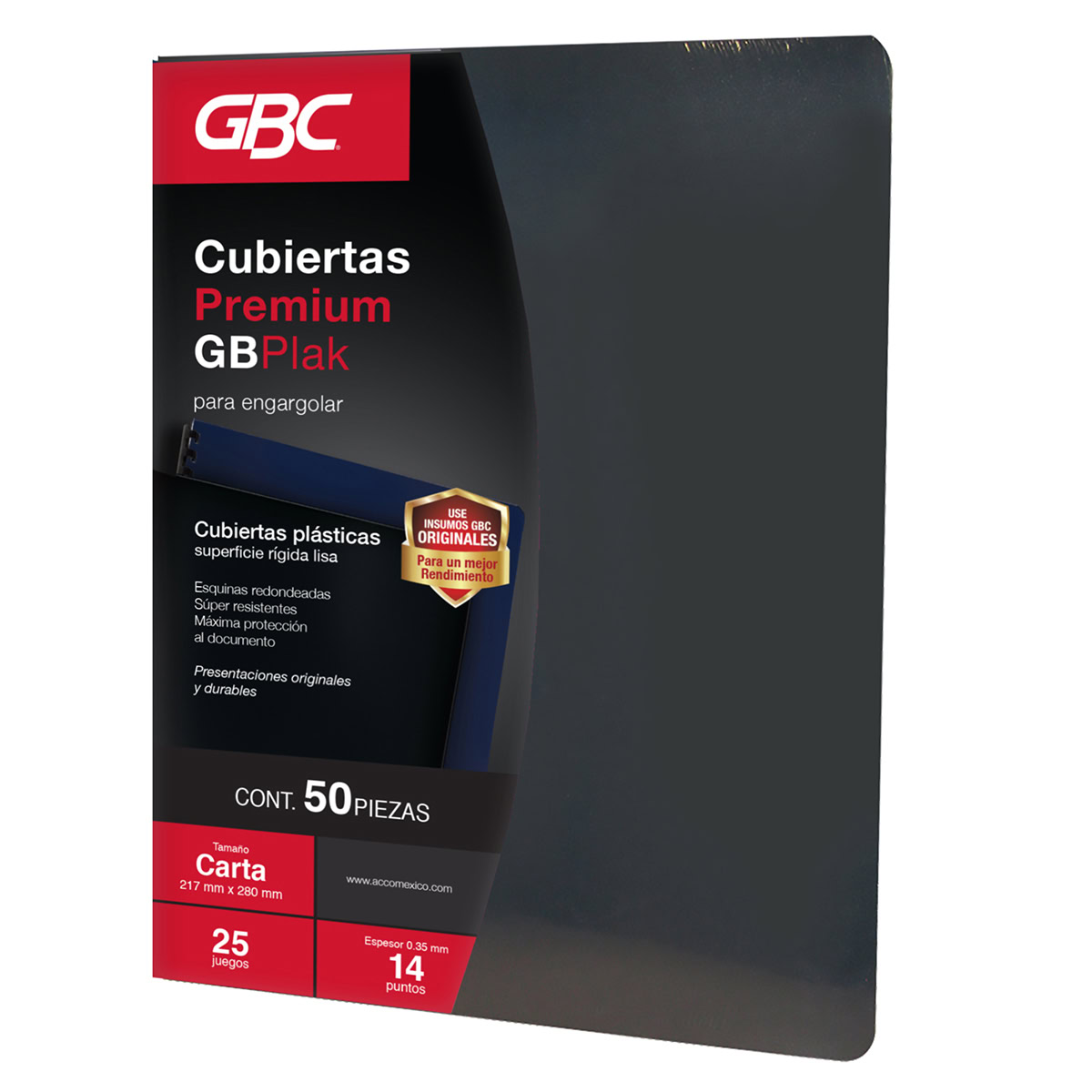 Cubierta PREMIUM Lisa Negra 16pts Carta, 50pz