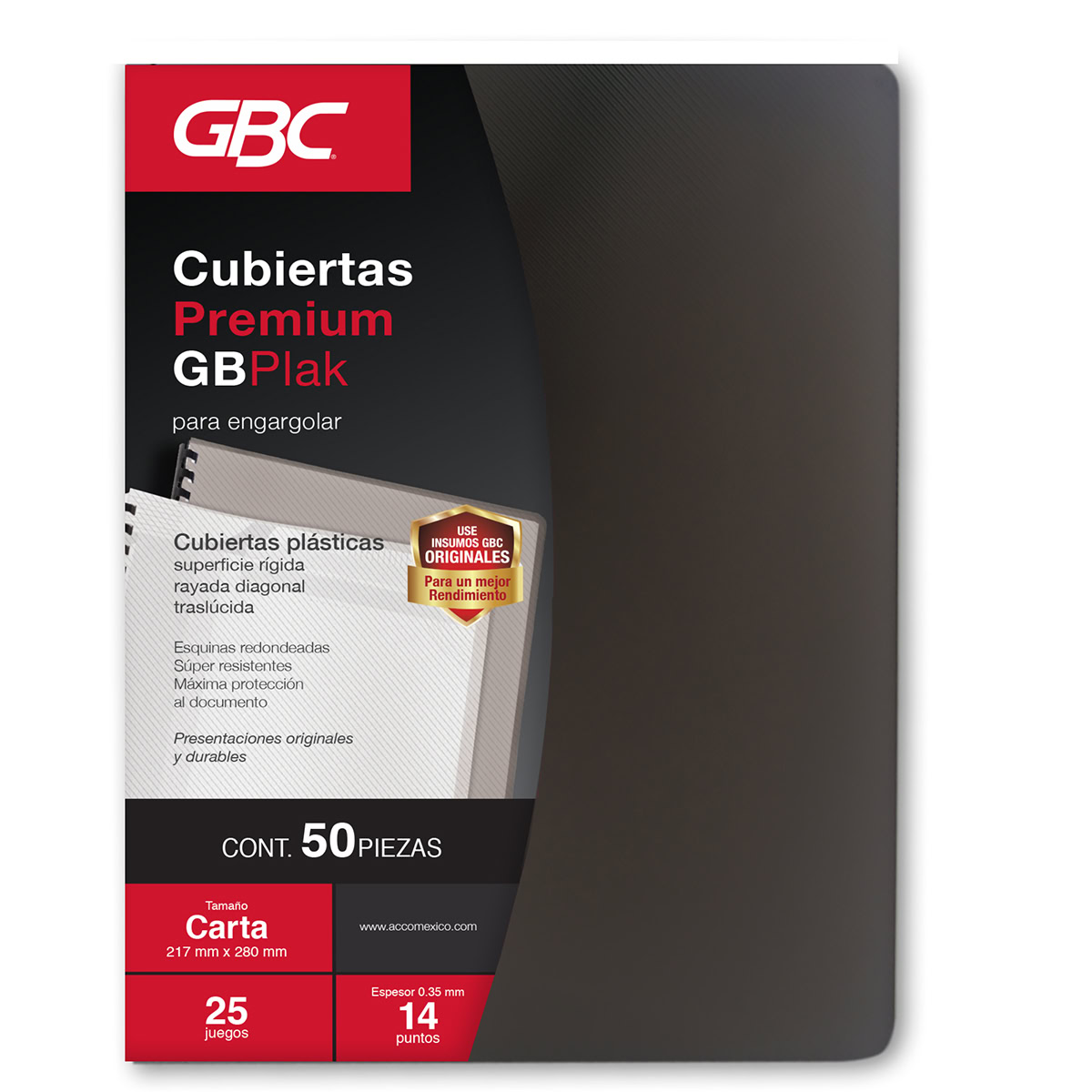 Cubierta PREMIUM Rayada Humo 16pts Carta, 50pz