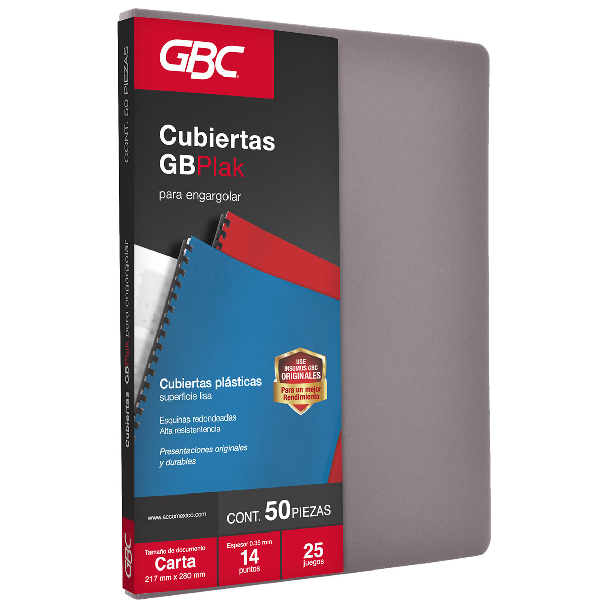 Cubierta GBPlak Lisa Humo 14pts Carta, 50pz