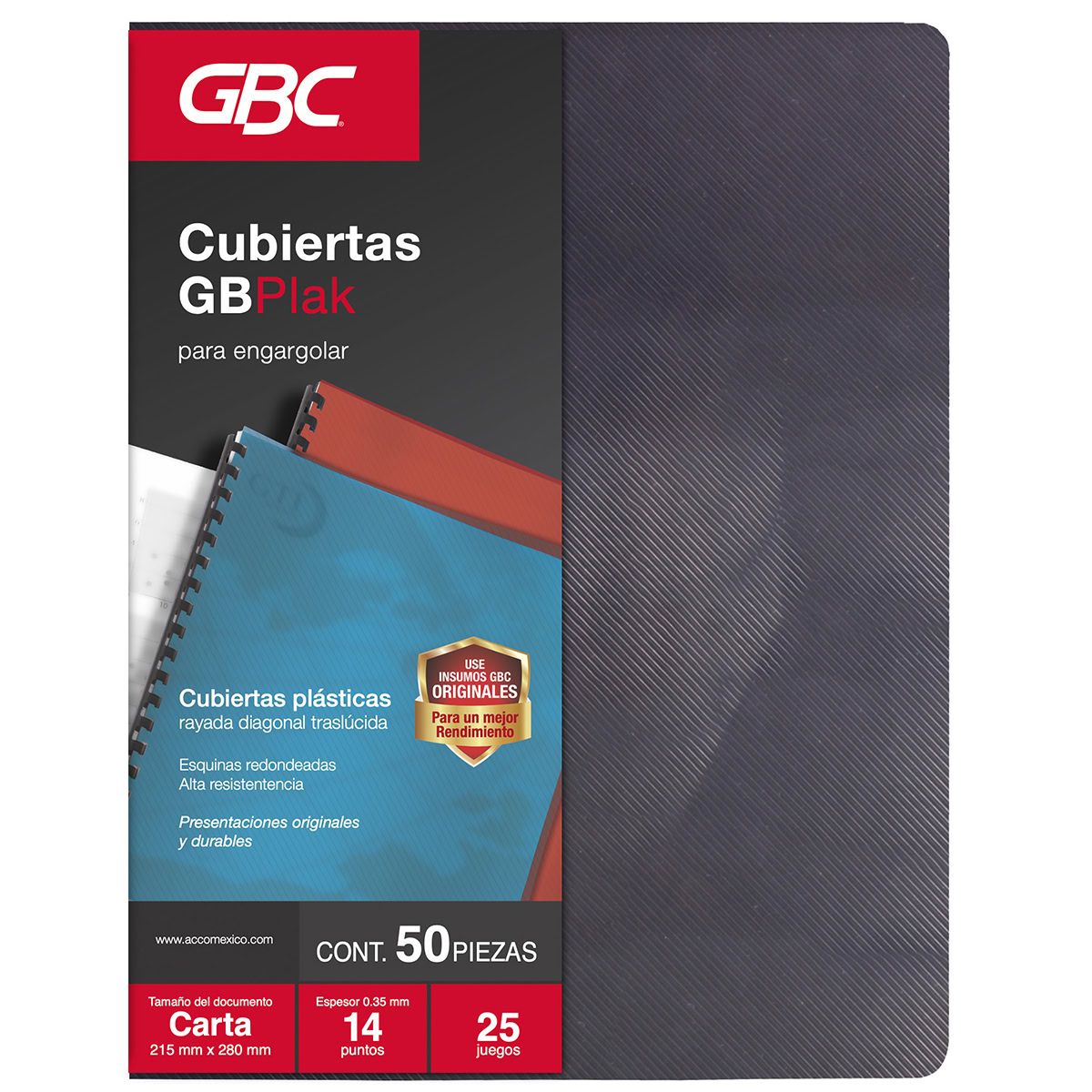 Cubierta GBPlak Rayada Humo 14pts Carta, 50pz