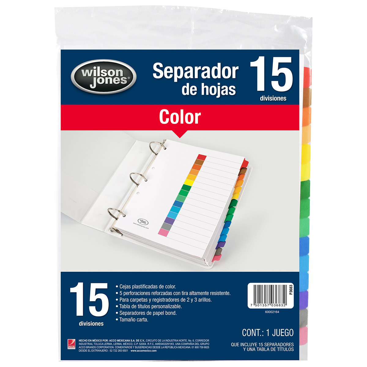 Separador cejas de color 15 divisiones