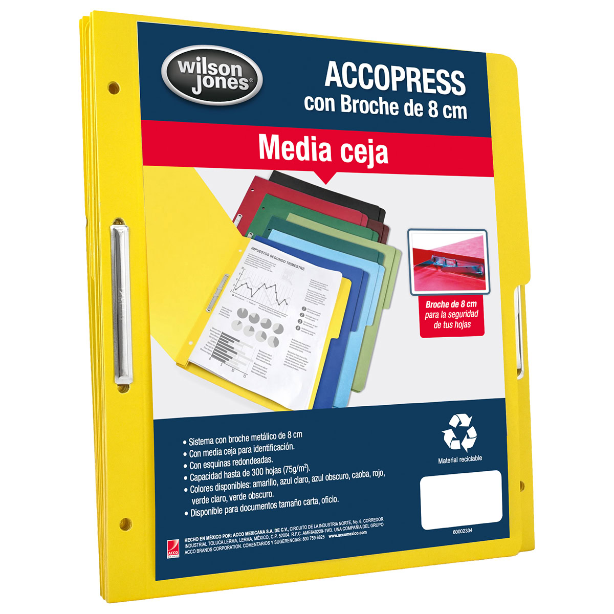 ACCOPress Carpeta papel 300h Carta Amarillo