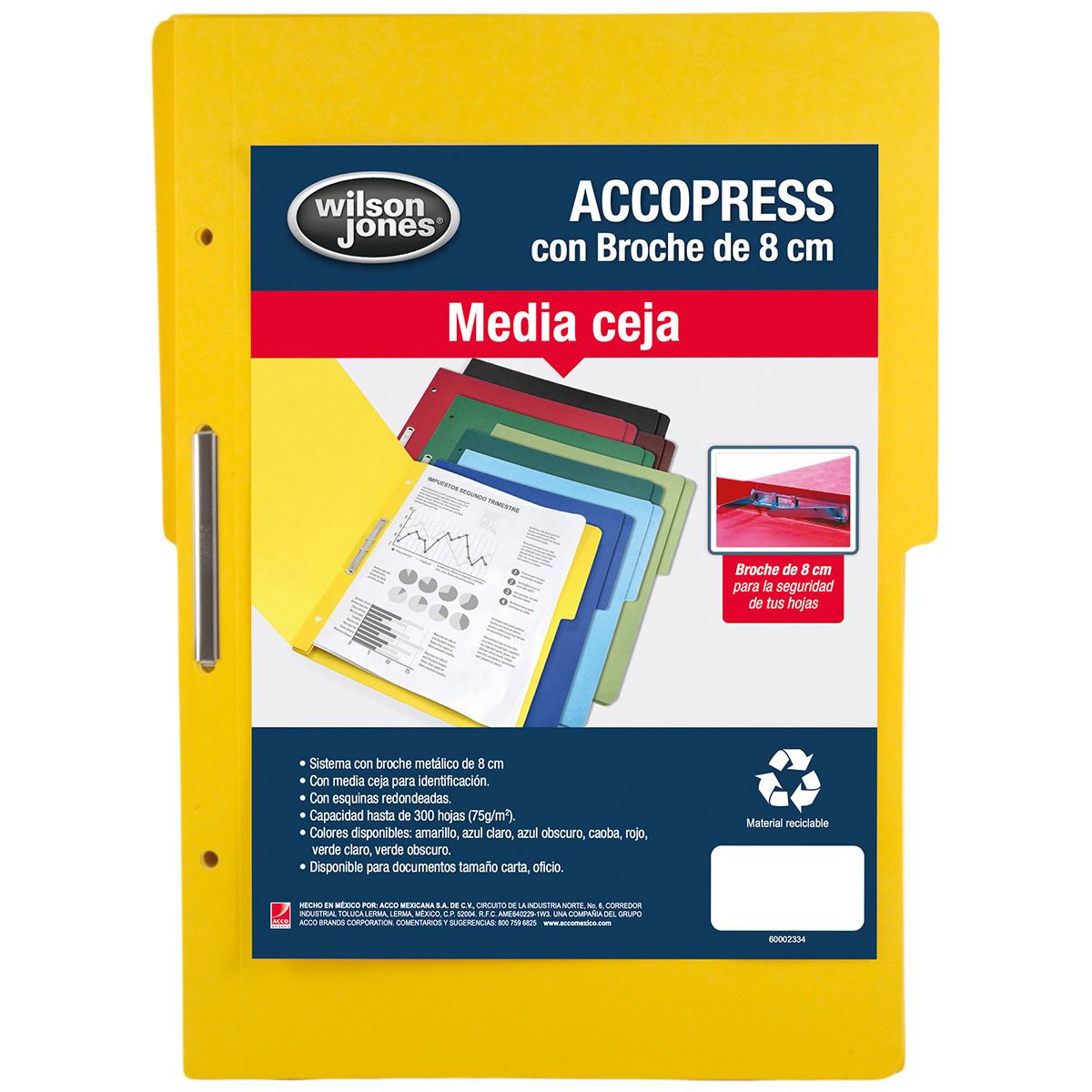ACCOPress Carpeta papel 300h Oficio Amarillo