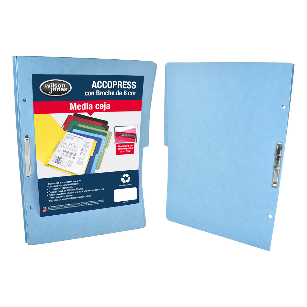 ACCOPress Carpeta papel 300h Oficio Azul Claro