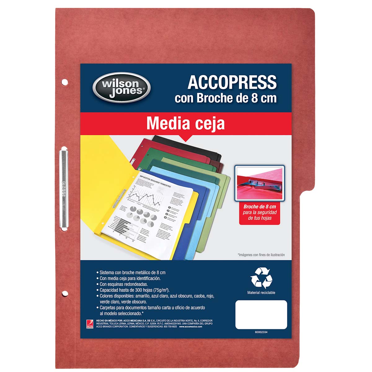 ACCOPress Carpeta papel 300h Oficio Caoba