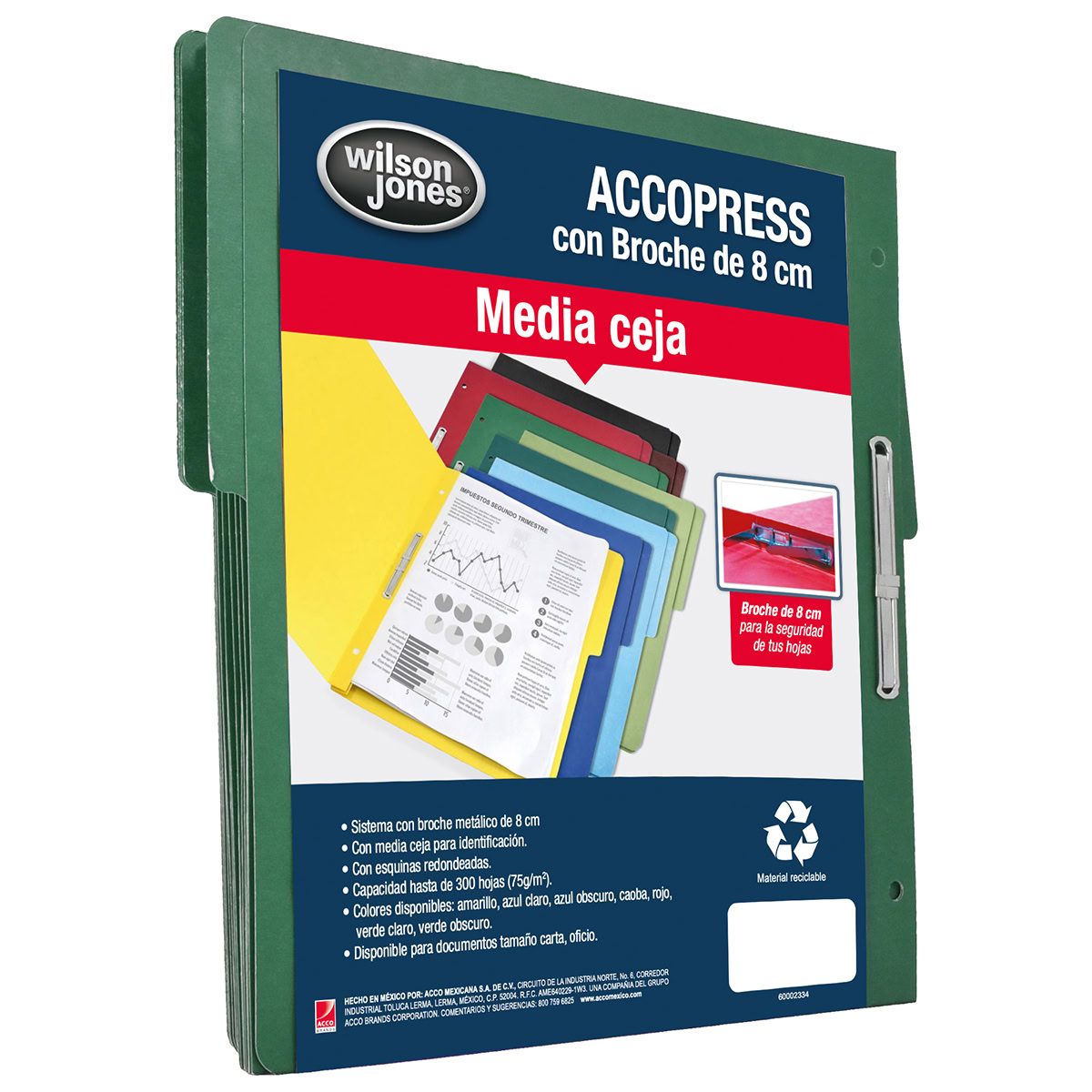 ACCOPress Carpeta papel 300h Carta Verde Obsc.