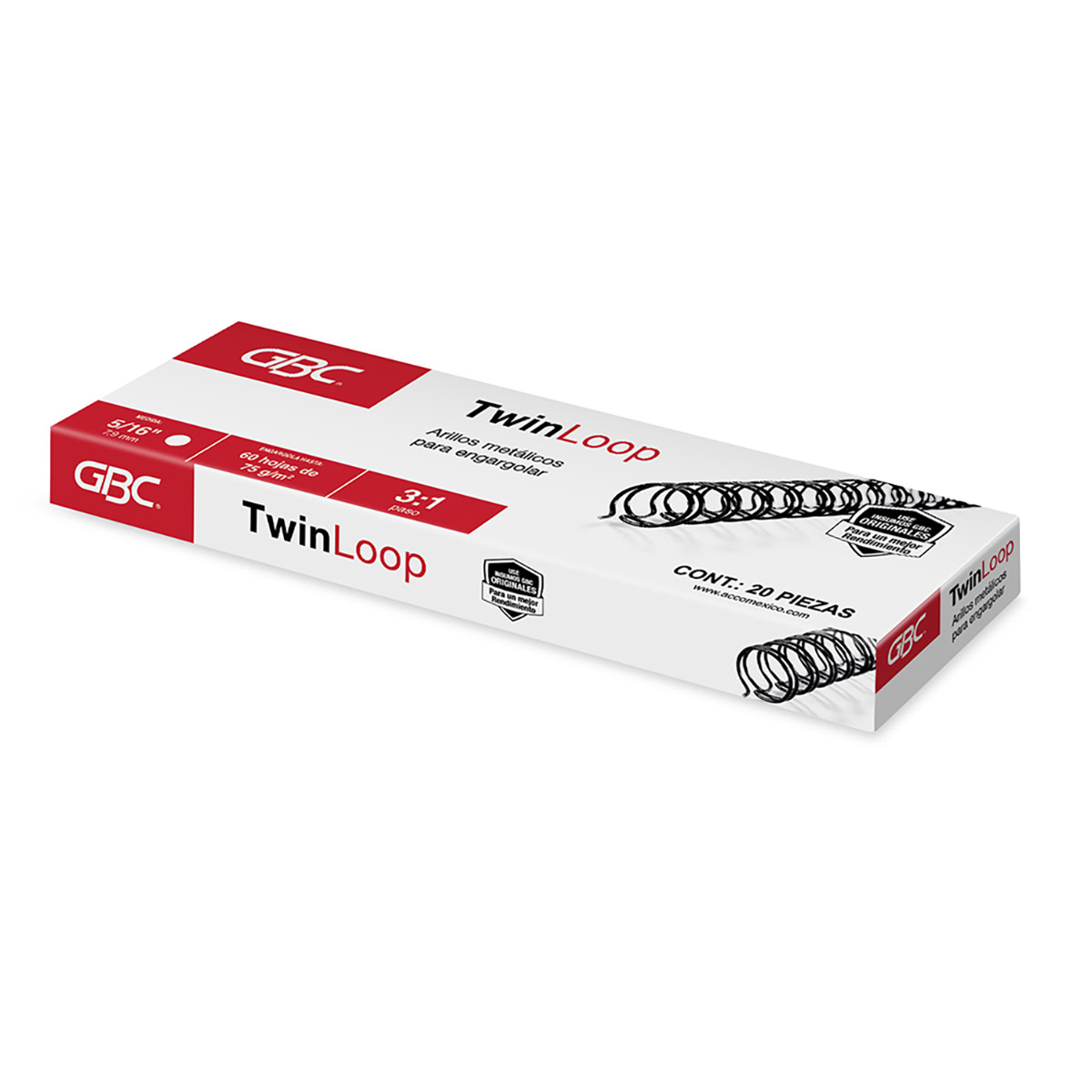 Arillo metálico 5/16" 60h TwinLoop 3:1 20pz