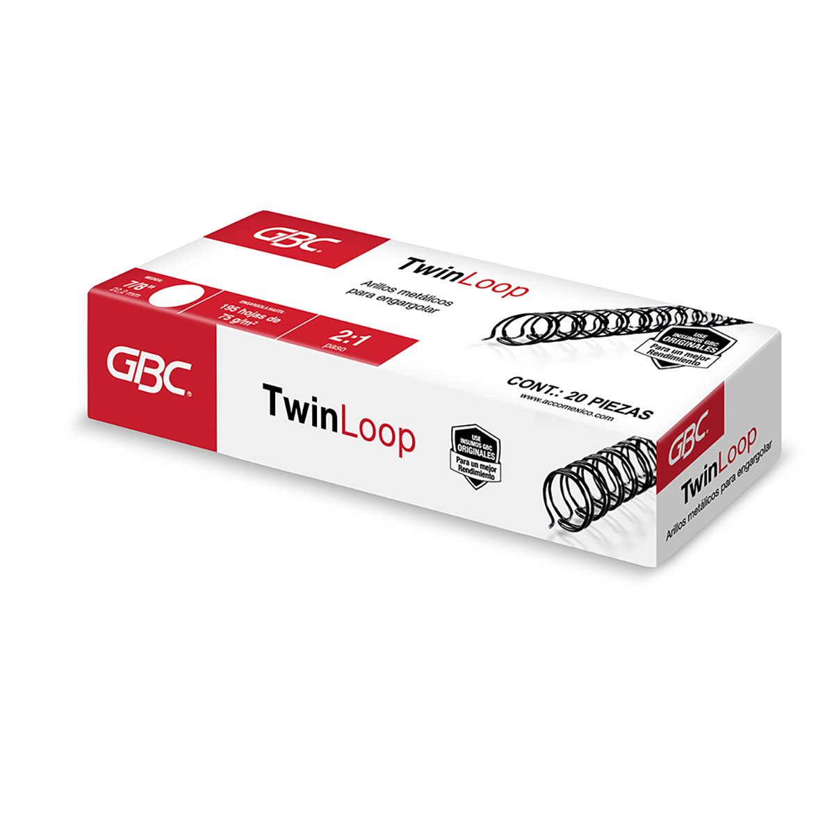 Arillo metálico 7/8" 195h TwinLoop 2:1 20pz