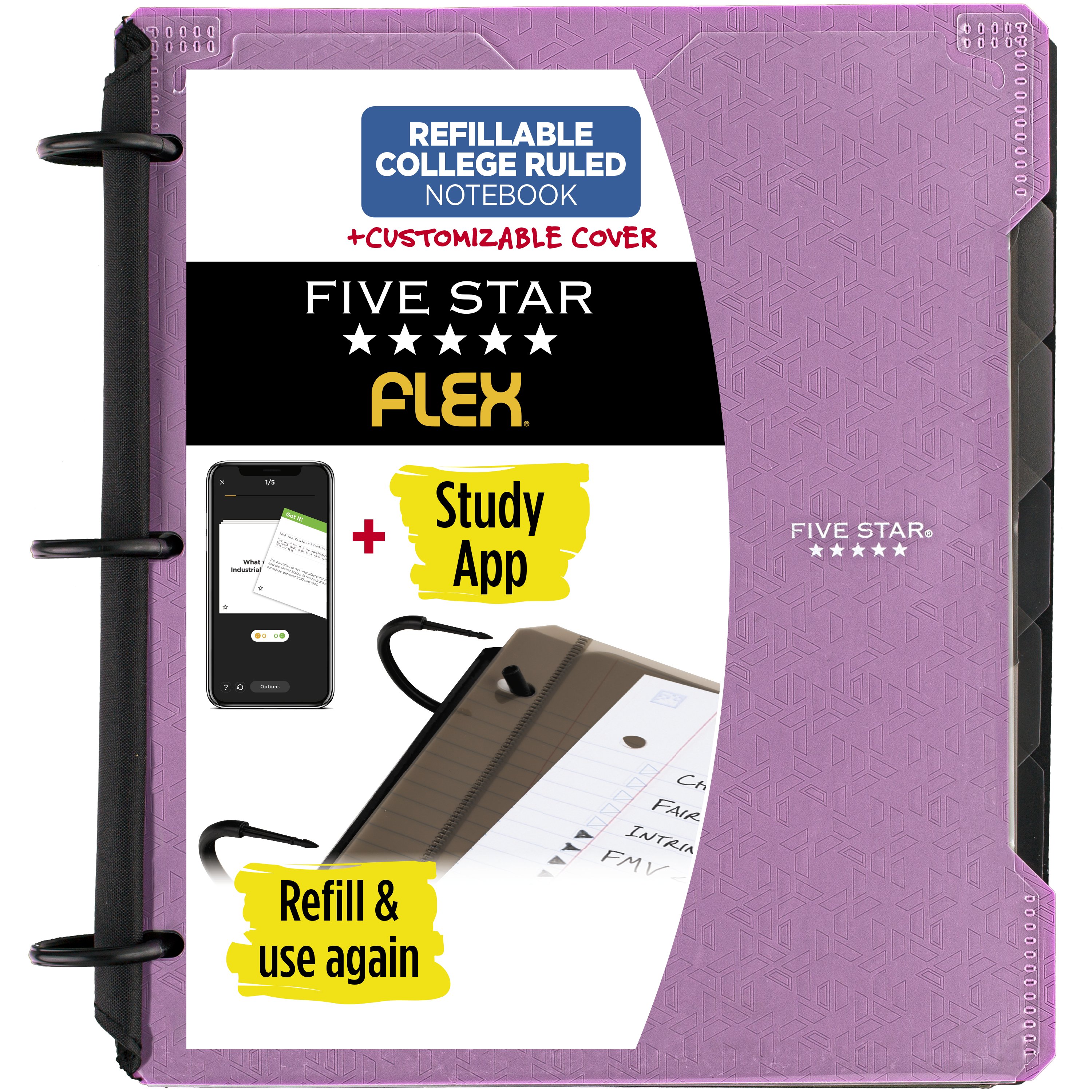Five Star Cuaderno-Carpeta híbrido, Flex Hybrid Morado. 29326AB6_2