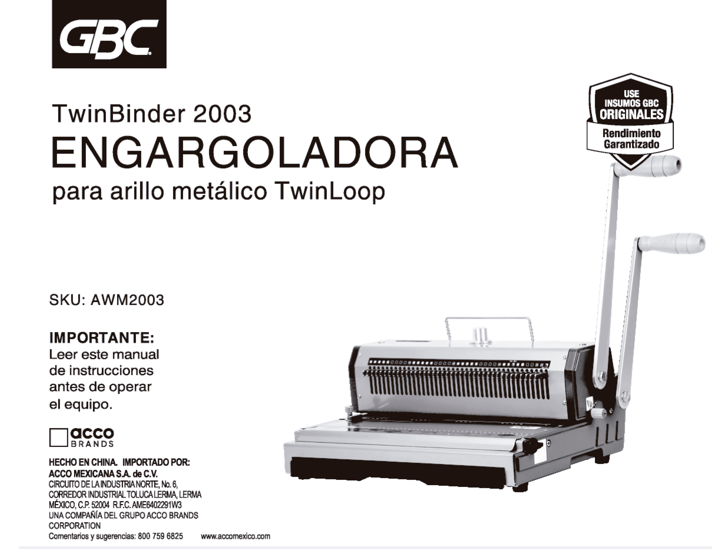 AWM2003 Manual de usuario y garantía 